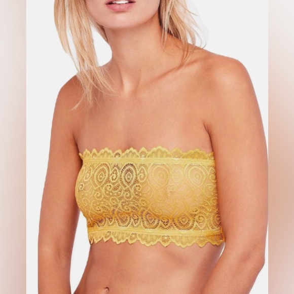 Free People Other - ❤️ 5 for $25 NWT Free People Lace Bandeau Yellow Daffodil
